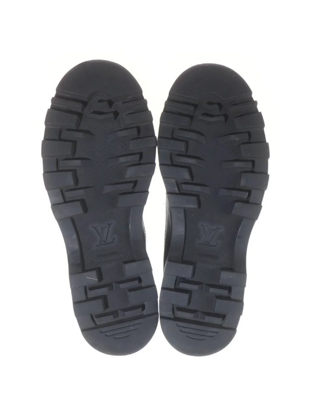 Louis Vuitton Ankle Combat Boots Long Leather Monogram Black